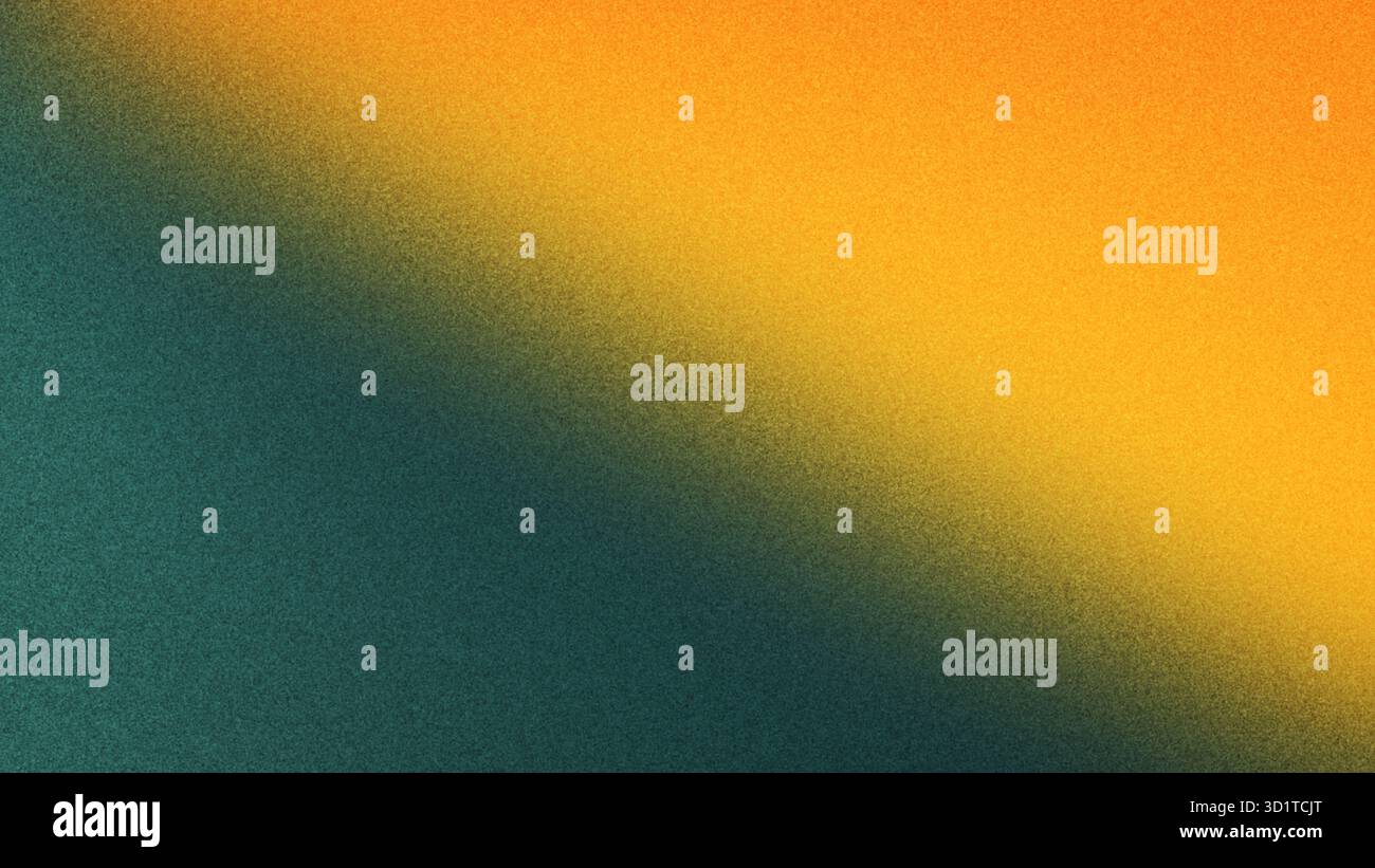 Questo sfondo colorato sfumato presenta una texture sgranata e una divisione diagonale di tonalità giallo e verde acqua Foto Stock