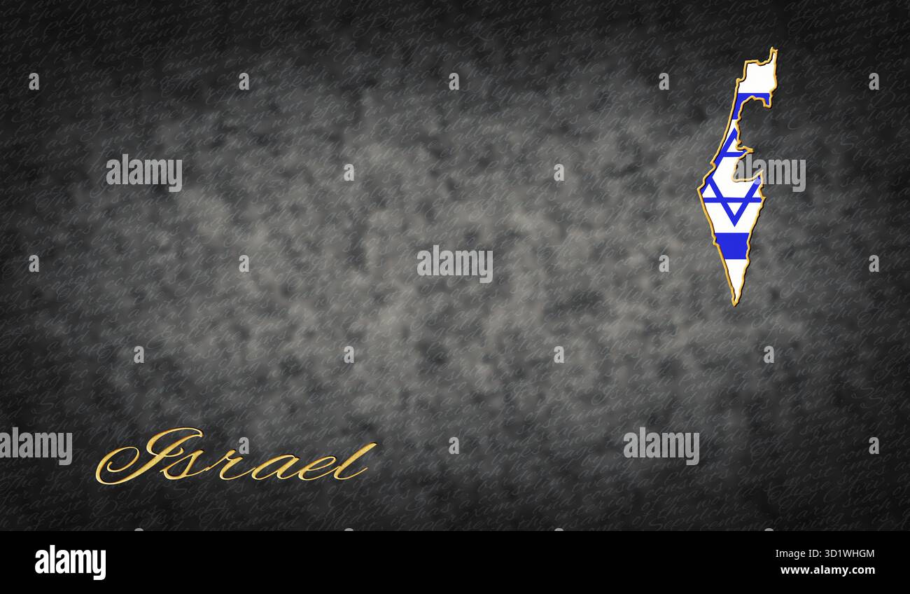 Simboli di Israele, Mappa di Israele Foto Stock