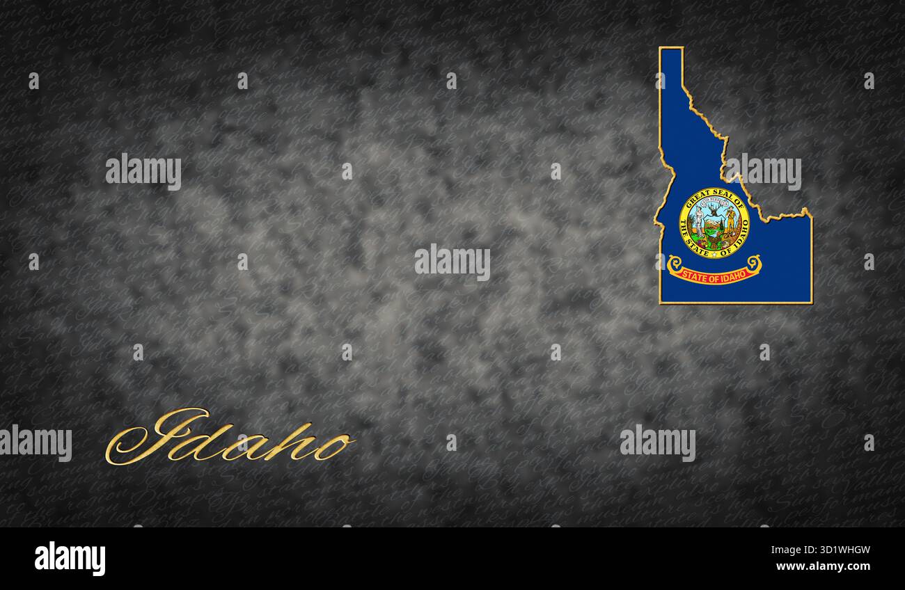 Simboli Idaho, Mappa dell'Idaho Foto Stock