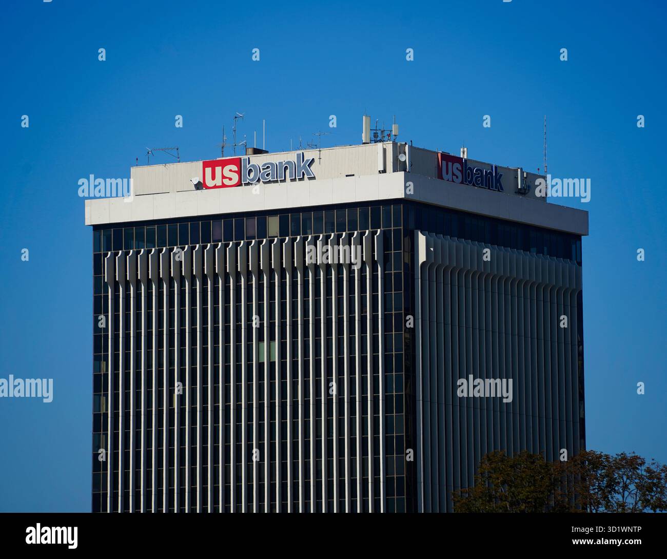 La torre della banca bancorp nel centro di Lincoln, Nebraska Foto Stock