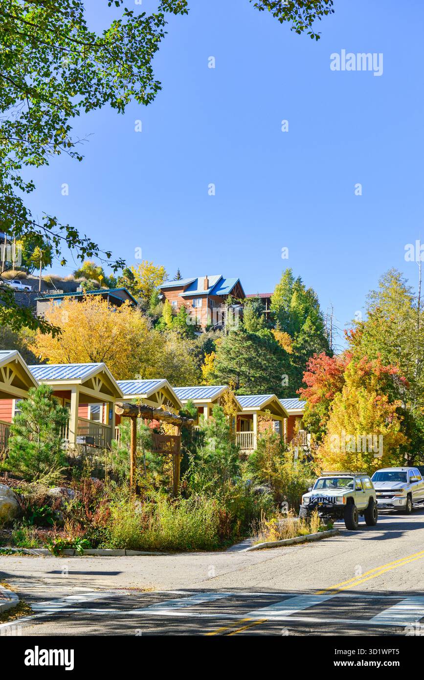Cabine del Mount Lemmon Hotel a Summerhaven, Arizona Foto Stock
