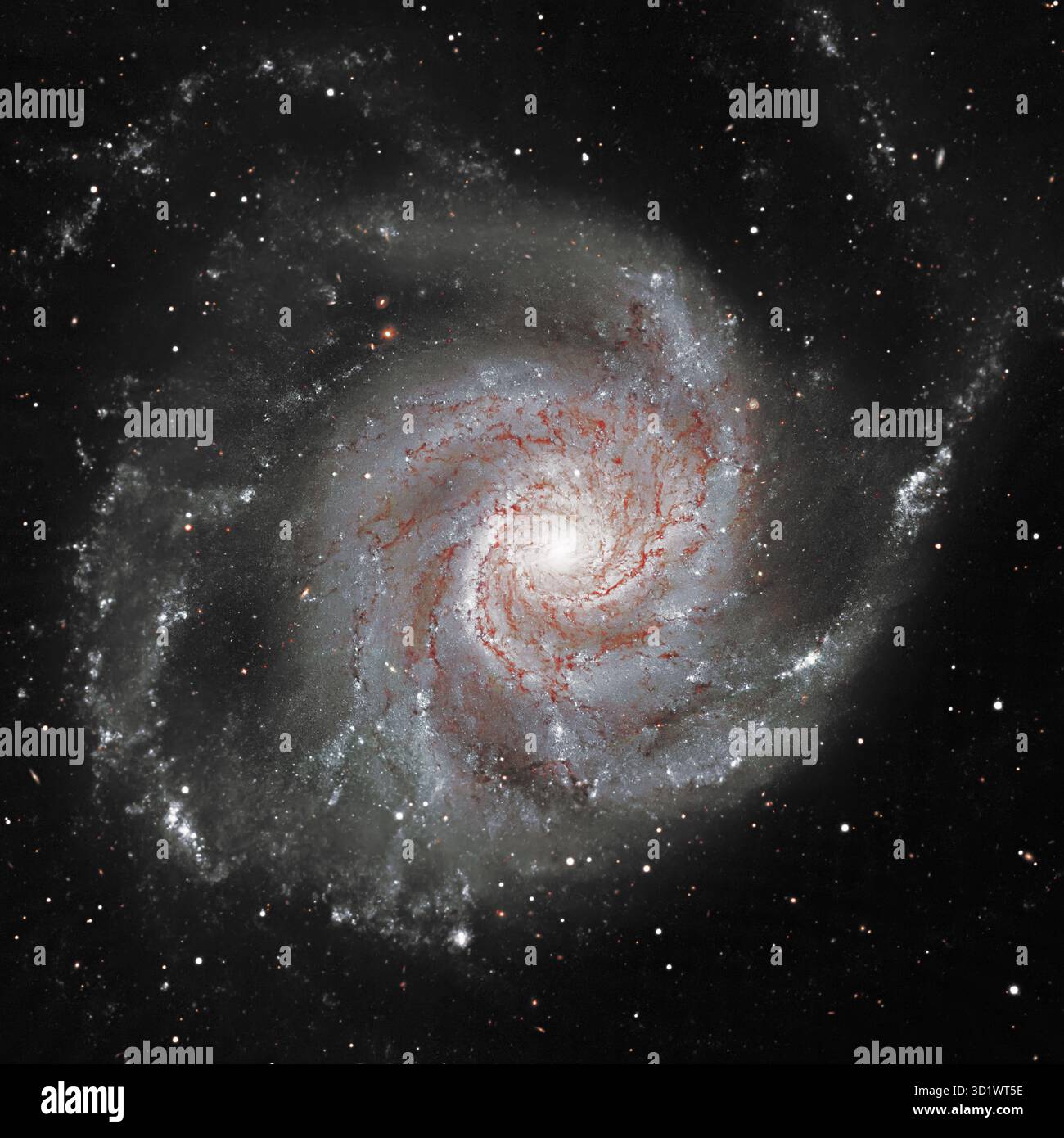 Pinwheel Galaxy Messier 101, M101 nella costellazione Ursa gli elementi principali di questa immagine sono forniti dalla NASA. Foto Stock