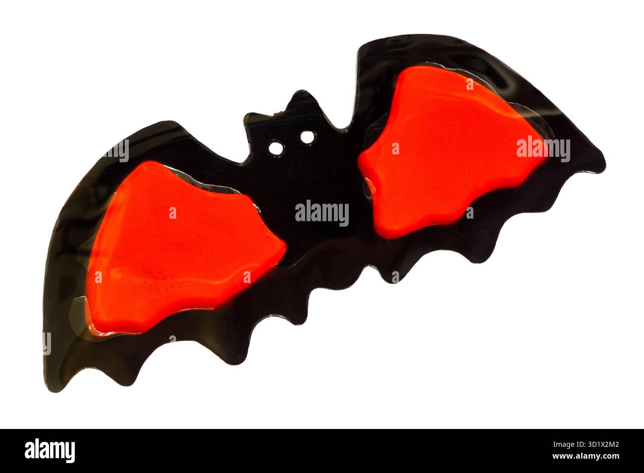 Spaventoso pipistrello Halloween Window Gel isolato su sfondo bianco Foto Stock