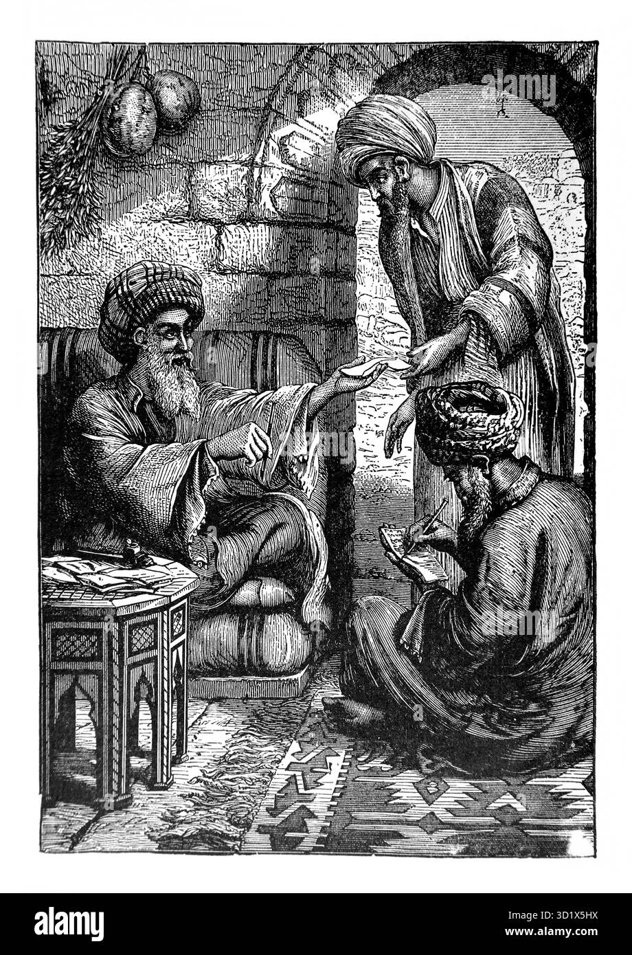 Illustrazione di Scribes e interpreti della legge dall'edizione 1890 di The Beautiful Story Golden Gems of Religious Thought di J.W.Buel Foto Stock