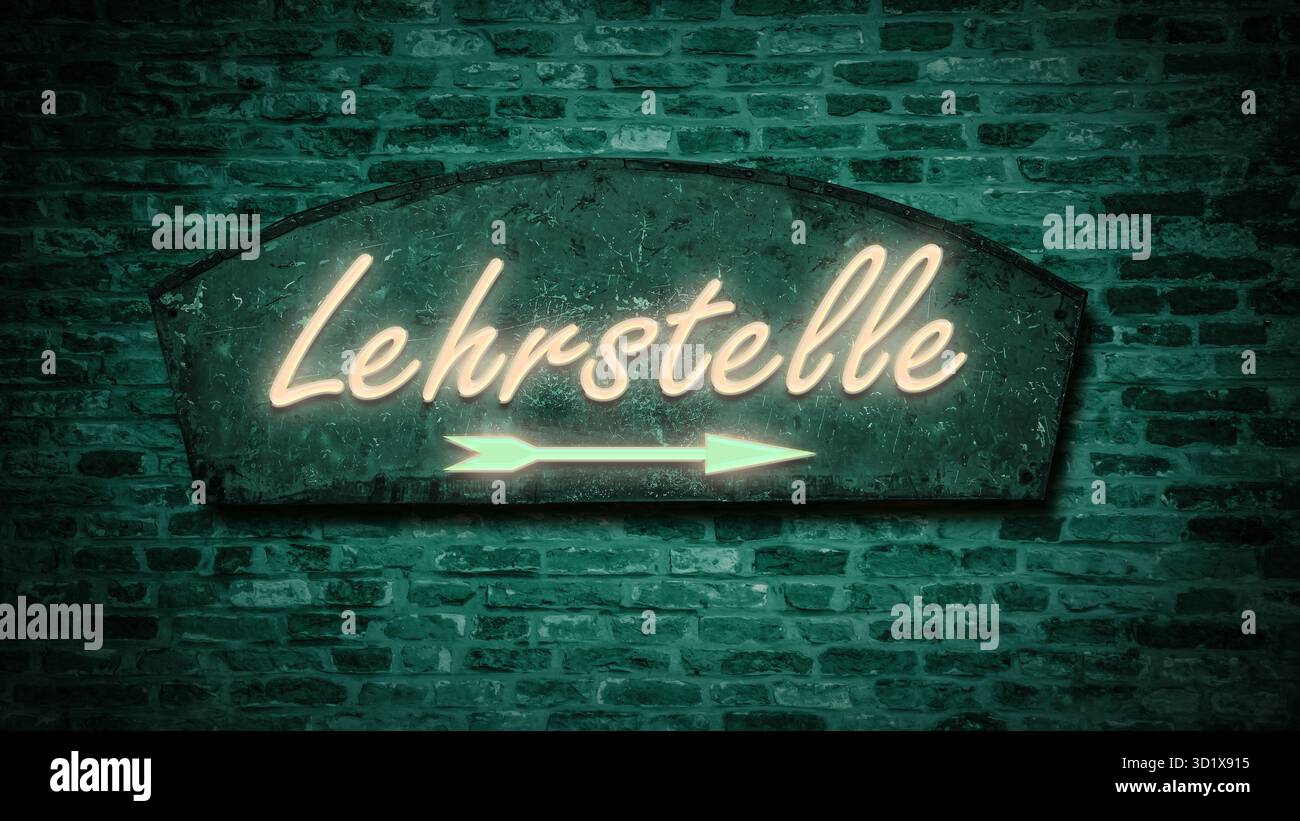 Segnalate la strada diretta per l'apprendistato - Bildmontage Foto Stock