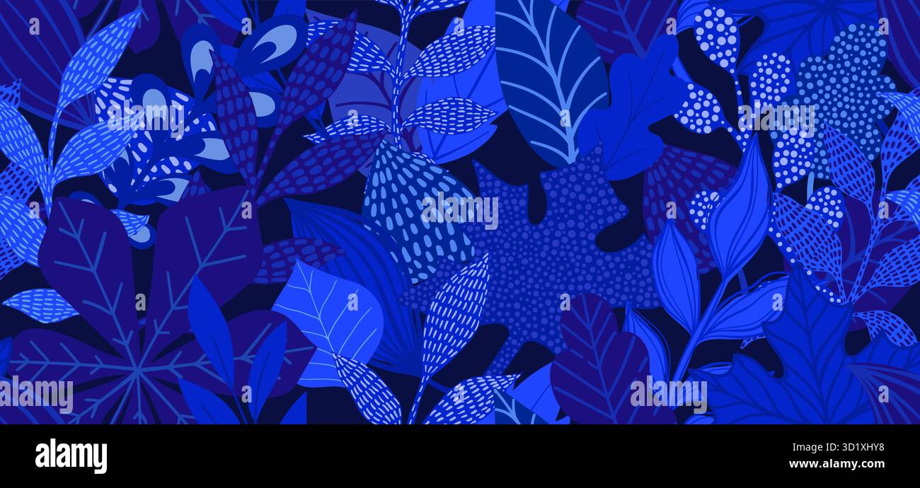 Disegno a mano minimalista creativo sfondo artistico astratto. Illustrazioni estetiche moderne. foglie lineari in stile doodle Illustrazione Vettoriale