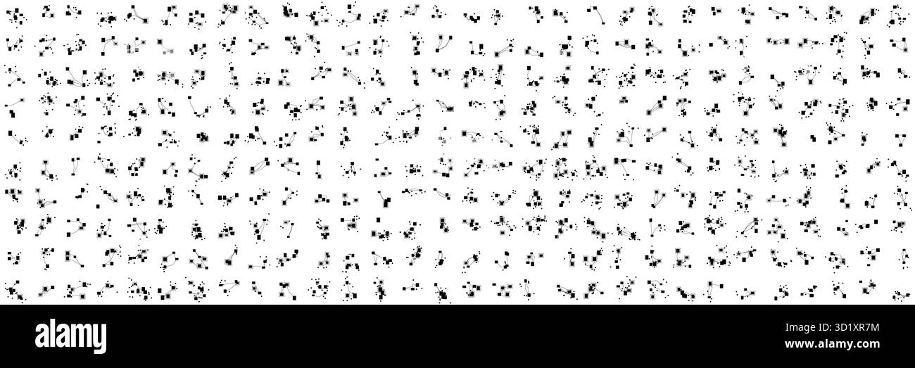 Schema a griglia di circuiti fantascientifici astratti con linee e nodi neri dettagliati, perfetto per sfondi tecnologici, interfacce digitali o progetti di design moderni isolati su illustrazioni vettoriali bianche Illustrazione Vettoriale