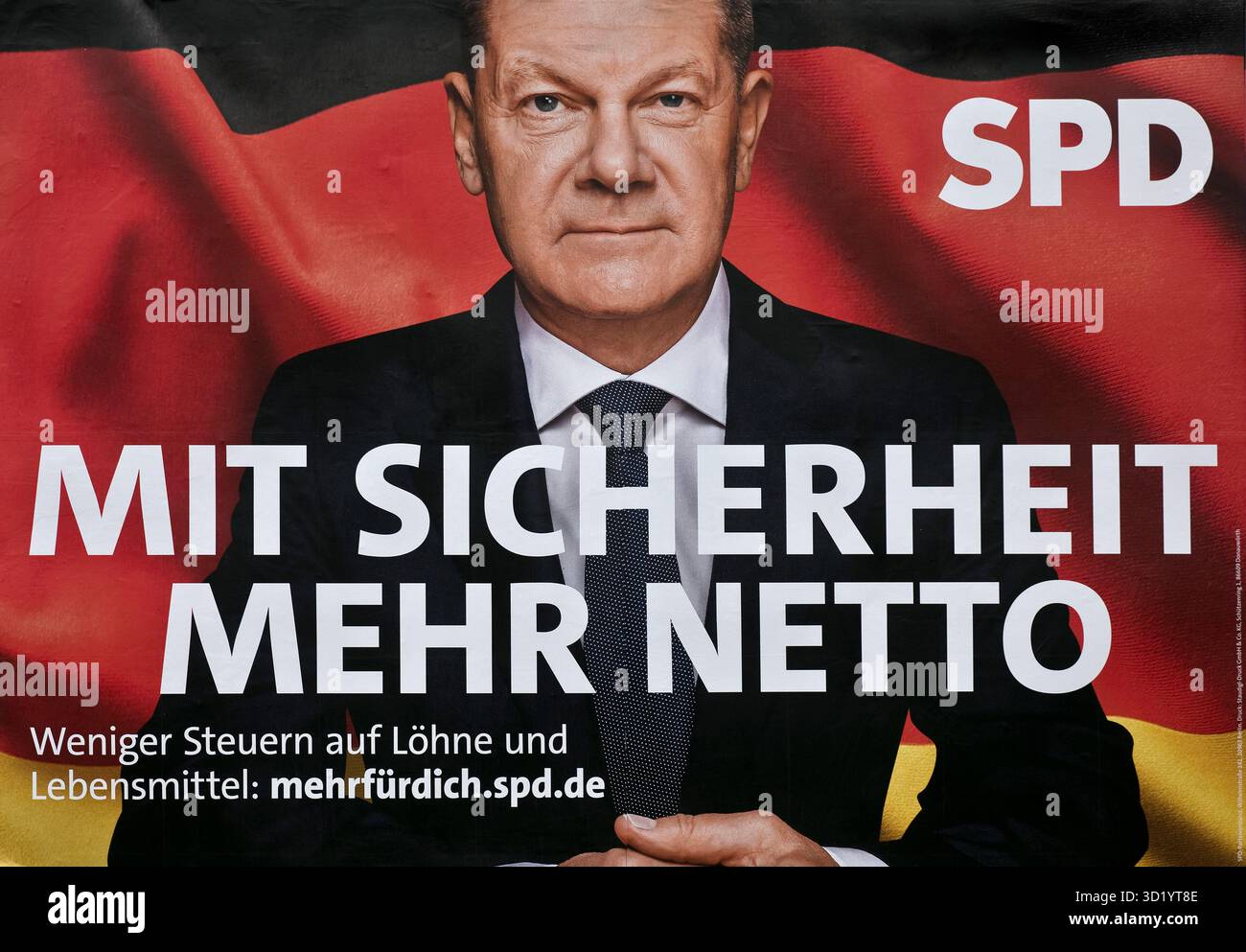 Grande poster per le elezioni federali del 2025 da parte dell'SPD con Olaf Scholz, Witten, Germania Foto Stock