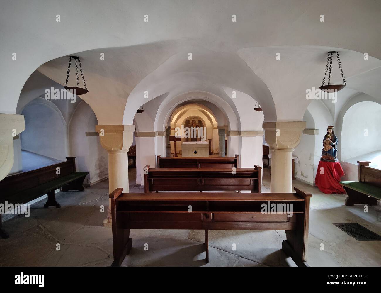 Cripta, Collegiata di San Bonifacio a Freckenhorst, Warendorf, Germania, Europa Foto Stock
