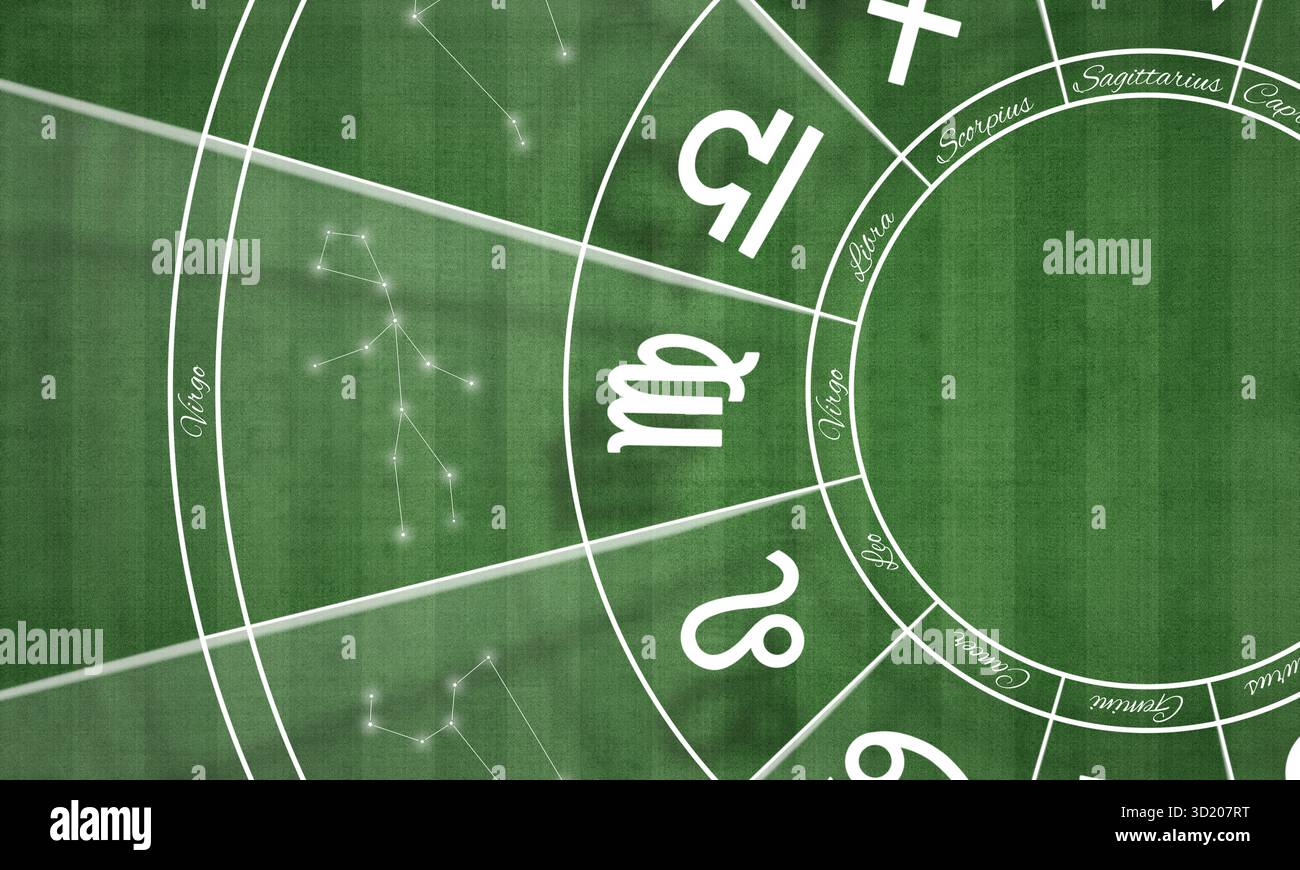 Segno zodiacale Virgo, simbolo astrologico Foto Stock