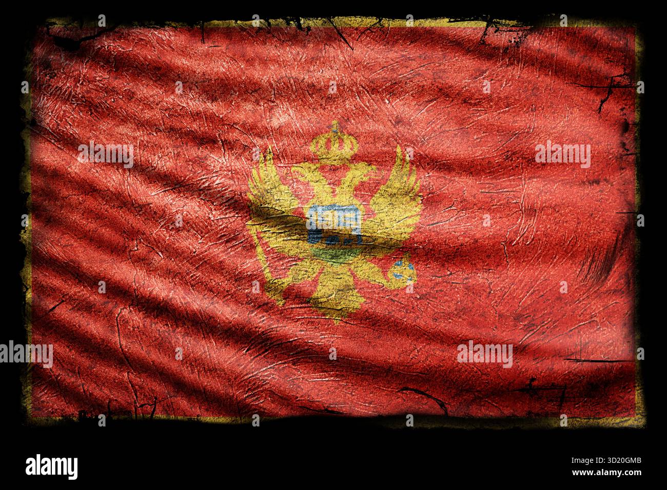 Bandiera del Montenegro, Grunge texture Foto Stock