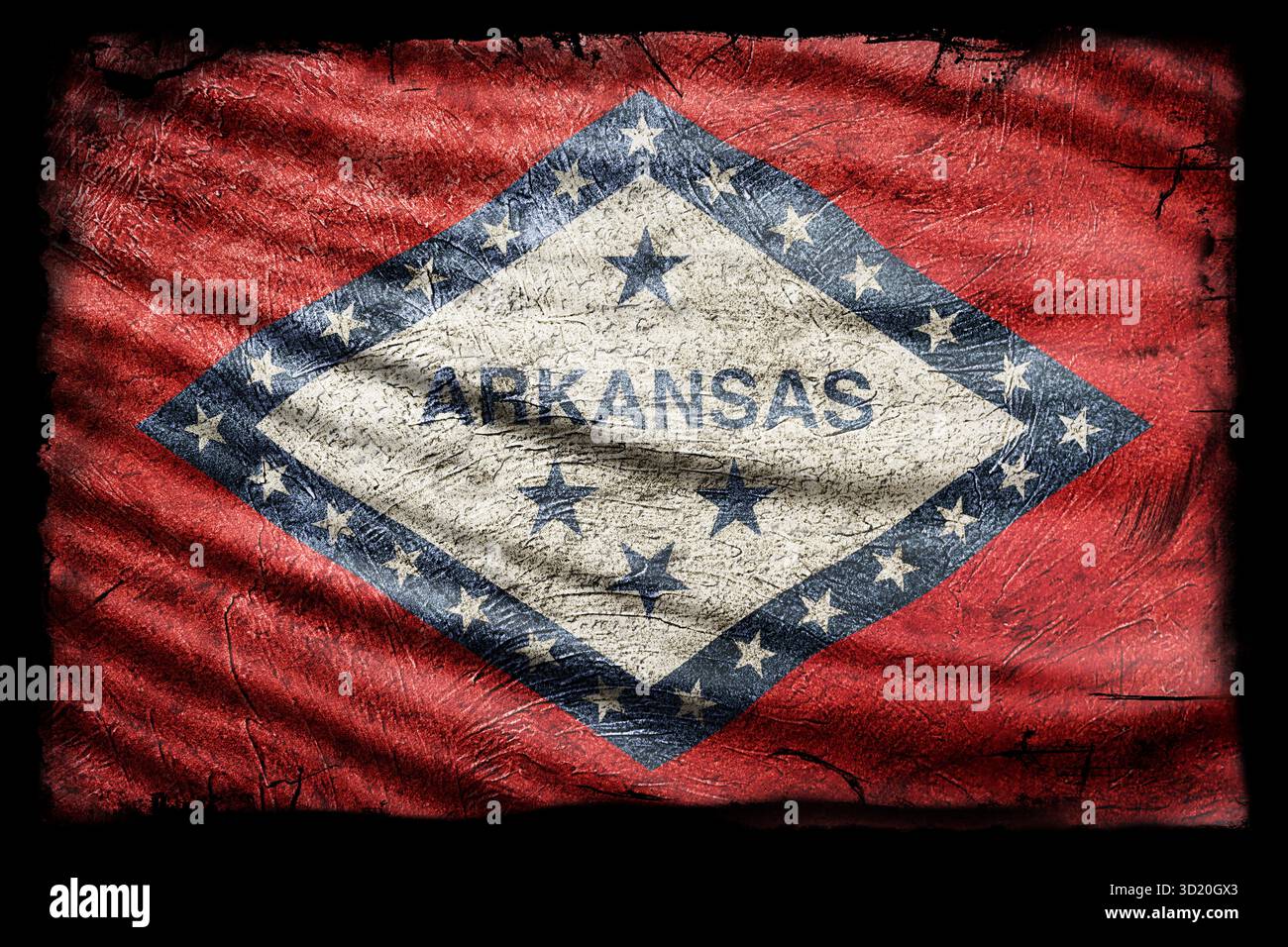 Arkansas Flag, Grunge texture Foto Stock