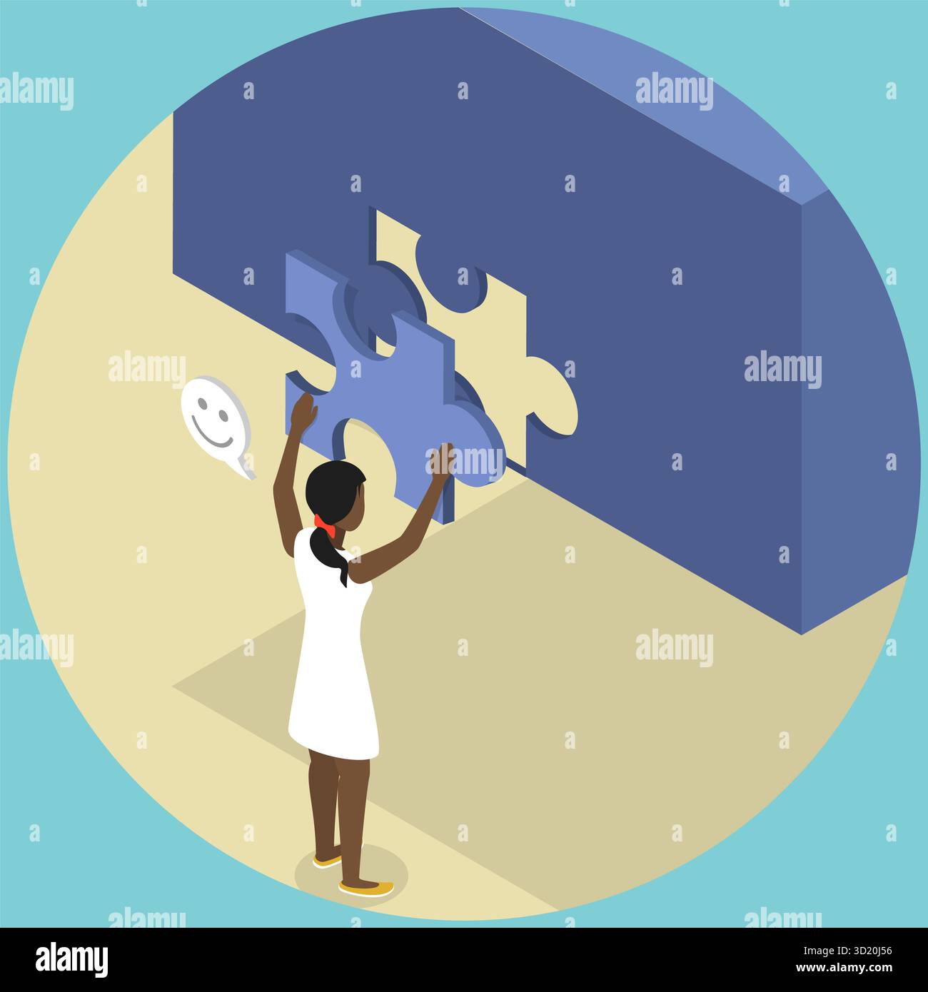 Illustrazione piatta isometrica 3D del piano di implementazione di successo, idea per il completamento di una missione Task3D Isometric Flat illustra Foto Stock