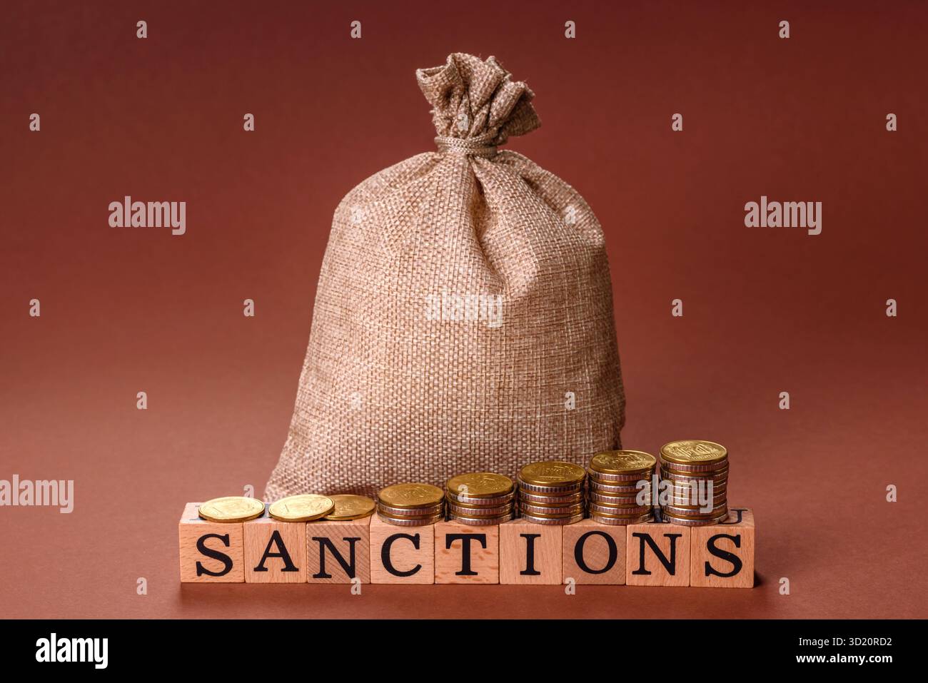 Sanzioni monetarie degli Stati Uniti su cina o russia, restrizioni finanziarie globali Foto Stock