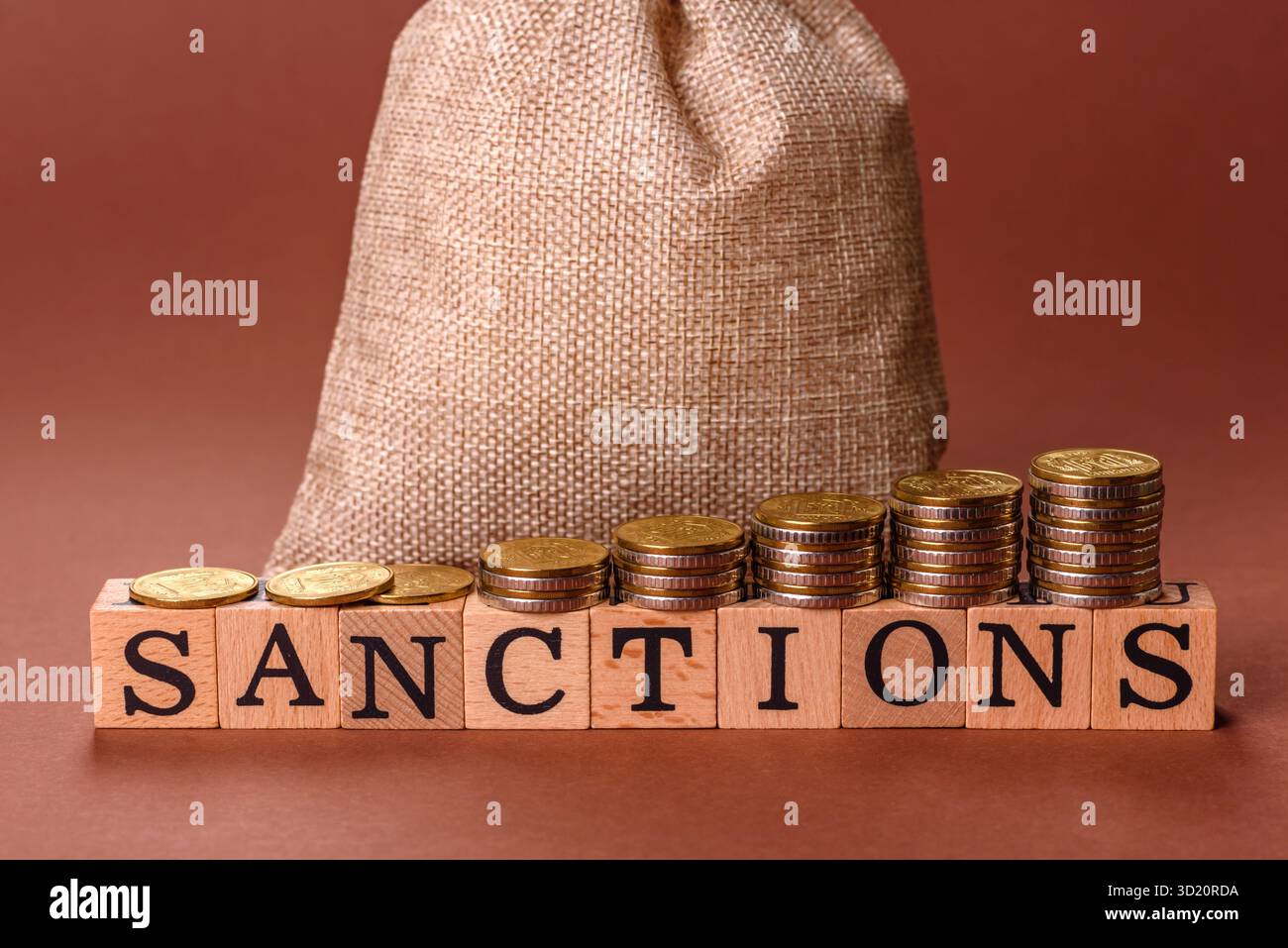 Sanzioni monetarie degli Stati Uniti su cina o russia, restrizioni finanziarie globali Foto Stock