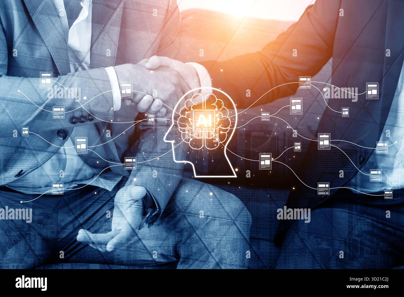 L'INTELLIGENZA ARTIFICIALE trasforma il modo in cui gestiamo i dati digitali. Dall'indicizzazione intelligente alla ricerca basata sull'intelligenza artificiale, la gestione dei file diventa intelligente. La gestione dei file AI migliora la velocità Foto Stock