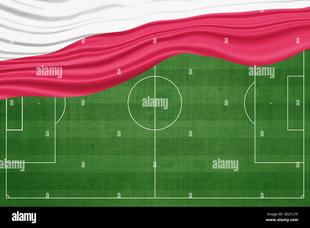 Bandiera polacca sul campo da calcio Foto Stock