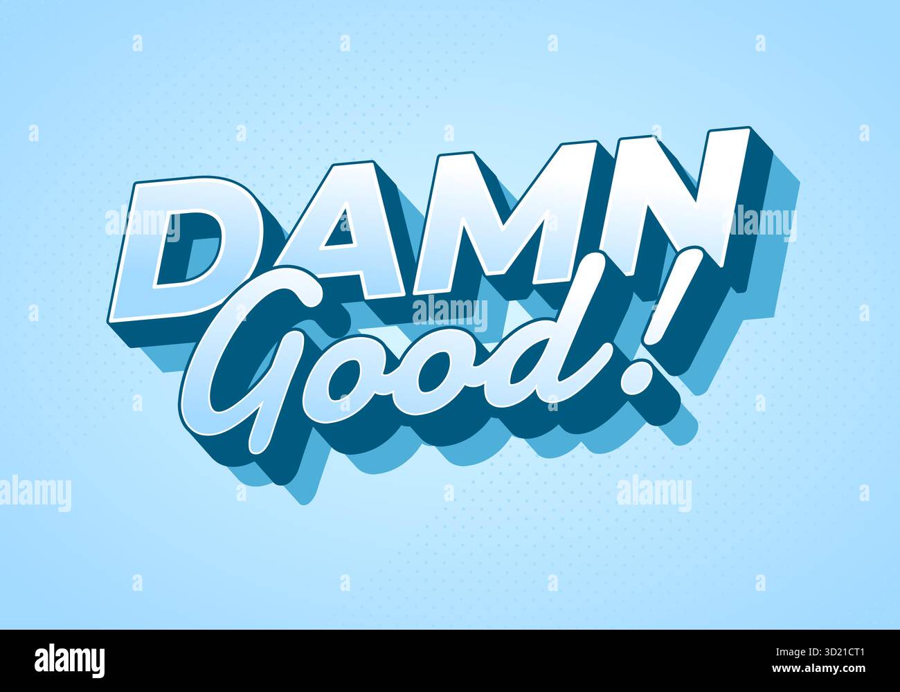 Dannazione buona. Testo sfumato blu con sfondo morbido per un look moderno e alla moda Illustrazione Vettoriale