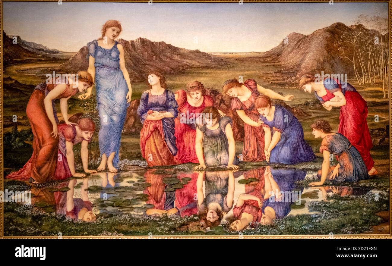 Lo specchio di Venere, Sir Edward Burne-Jones, Inghilterra 1877, olio su tela, Fondazione Calouste Gulbenkian, (Fundação Calouste G Foto Stock