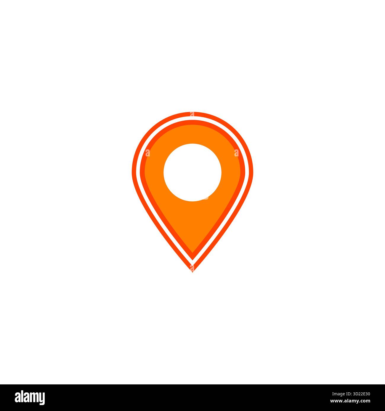 Icona del vettore di posizione arancione con marcatore della mappa perfetta per la navigazione l'illustrazione delle direzioni di viaggio o i progetti di progettazione di mappe digitali Illustrazione Vettoriale