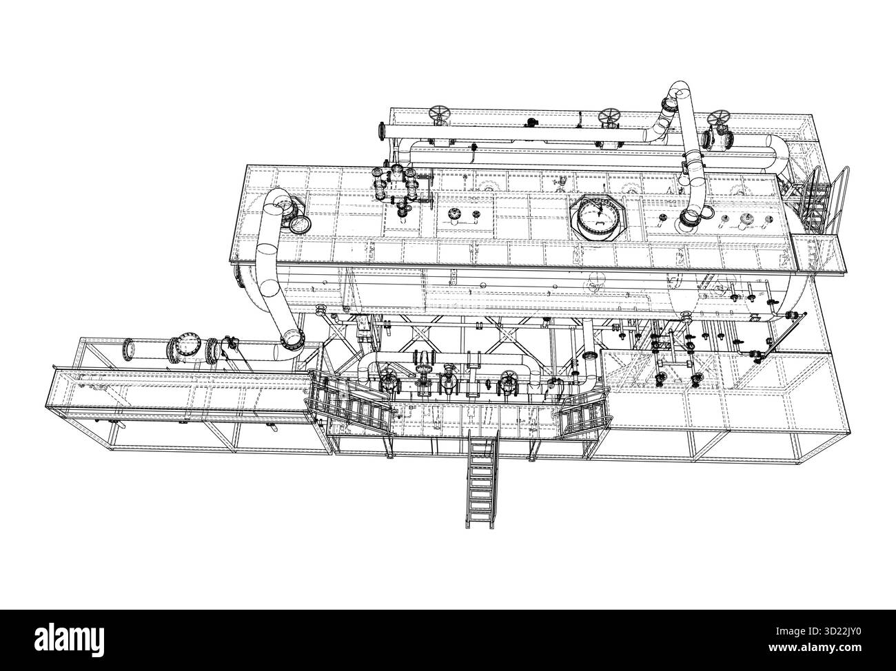 Progetto di macchinari industriali. Vettore Illustrazione Vettoriale