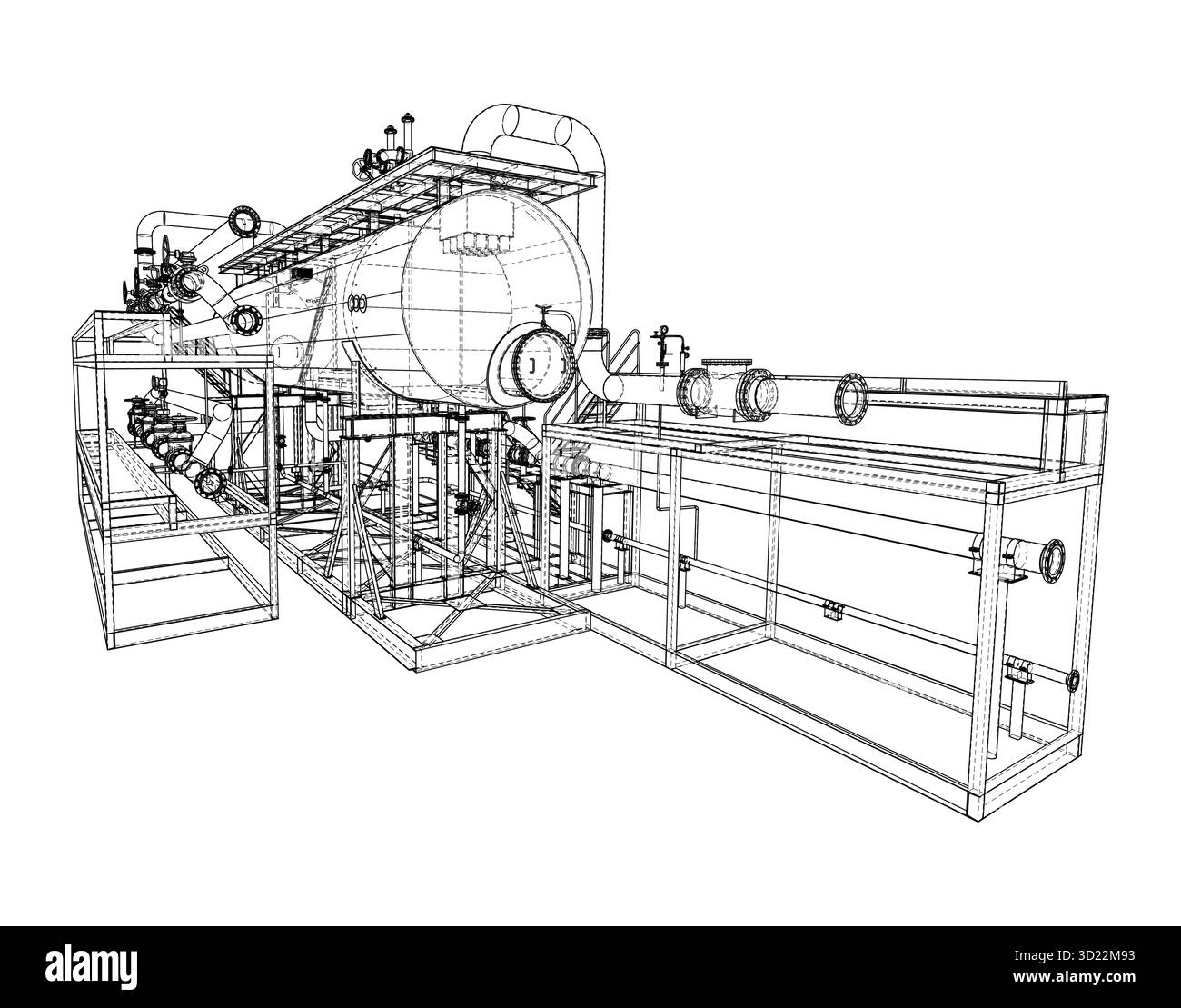 Progettazione di strutture a reticolo per macchinari industriali. Vettore Illustrazione Vettoriale
