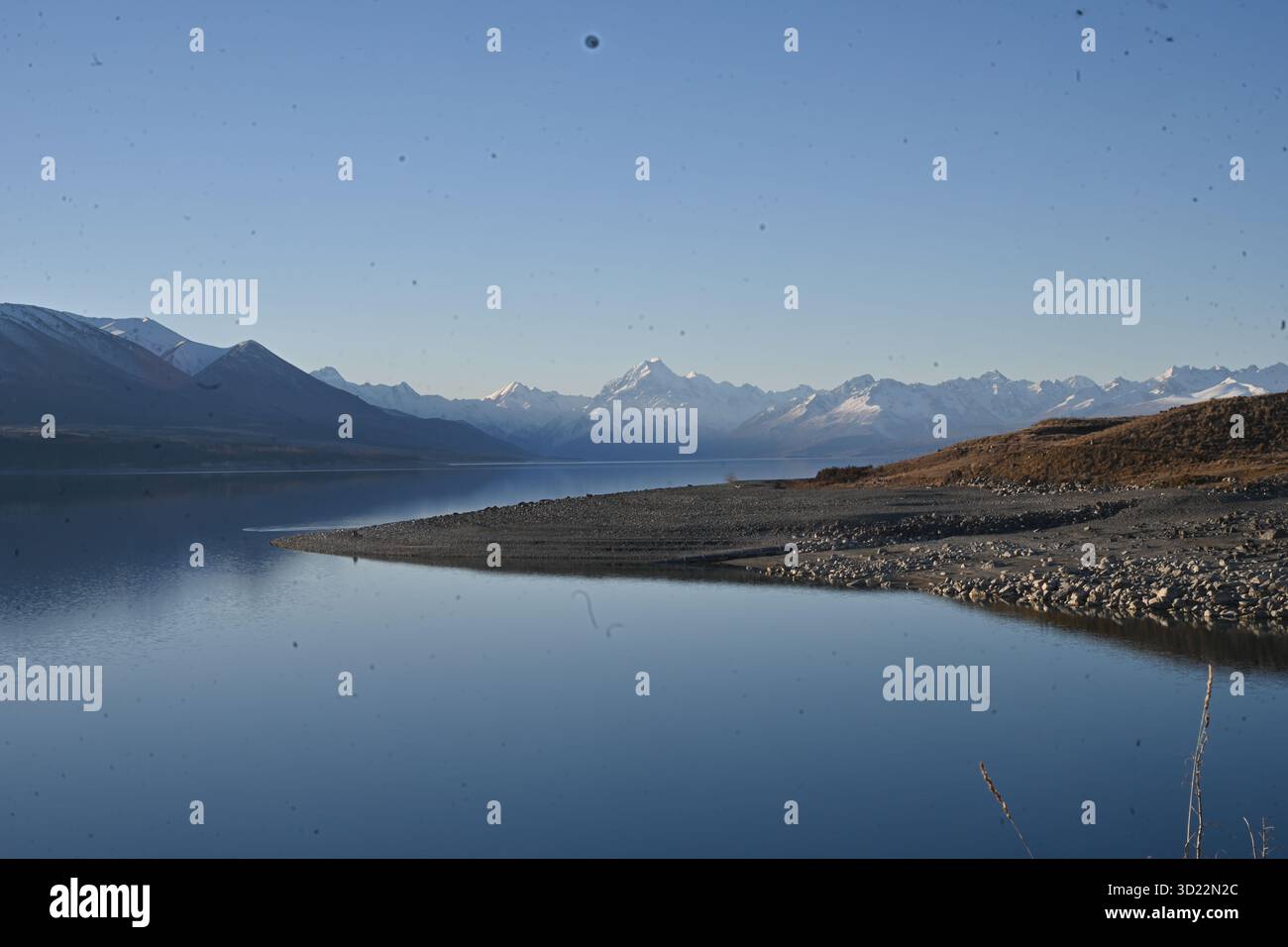 Lago Pukaki con Mt Cook Foto Stock