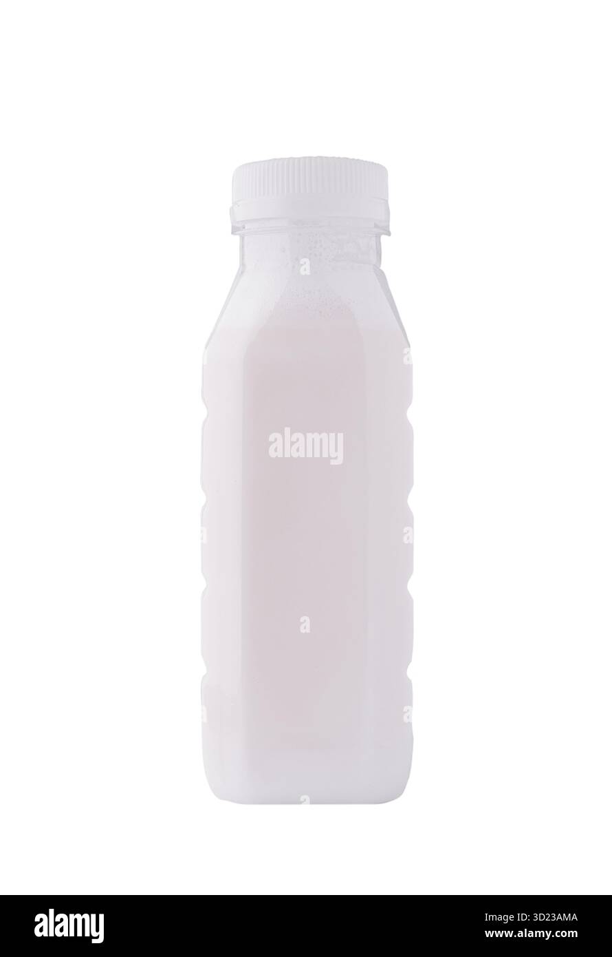 Bottiglia di latte dal design semplice, in plastica bianca, perfetta per conservare le bevande Foto Stock