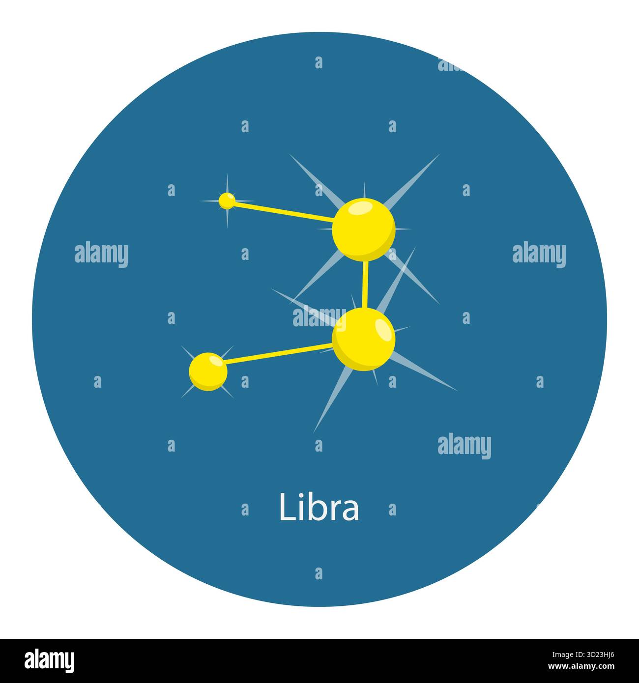 Illustrazione di Zodiac Constellations, Astrology Star Maps. Punto 6 Foto Stock