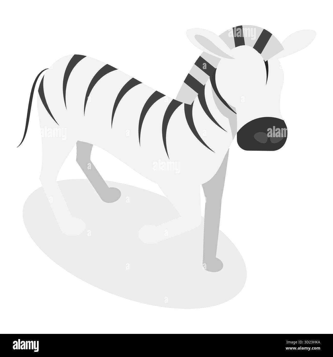 Set piatto isometrico 3D di animali dello zoo, collezione di animali selvatici. Componente 1 Foto Stock