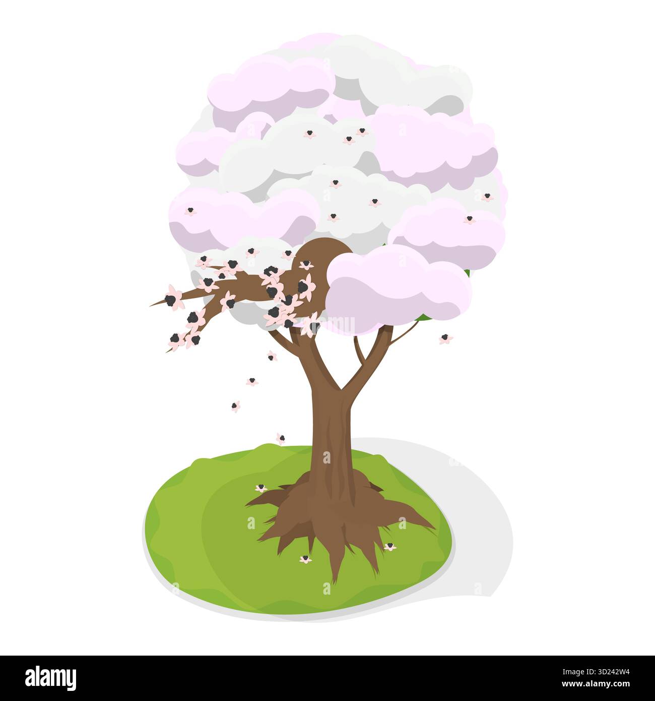 Set piatto isometrico 3D della collezione giapponese, oggetti per la cultura antica. Punto 3 Foto Stock