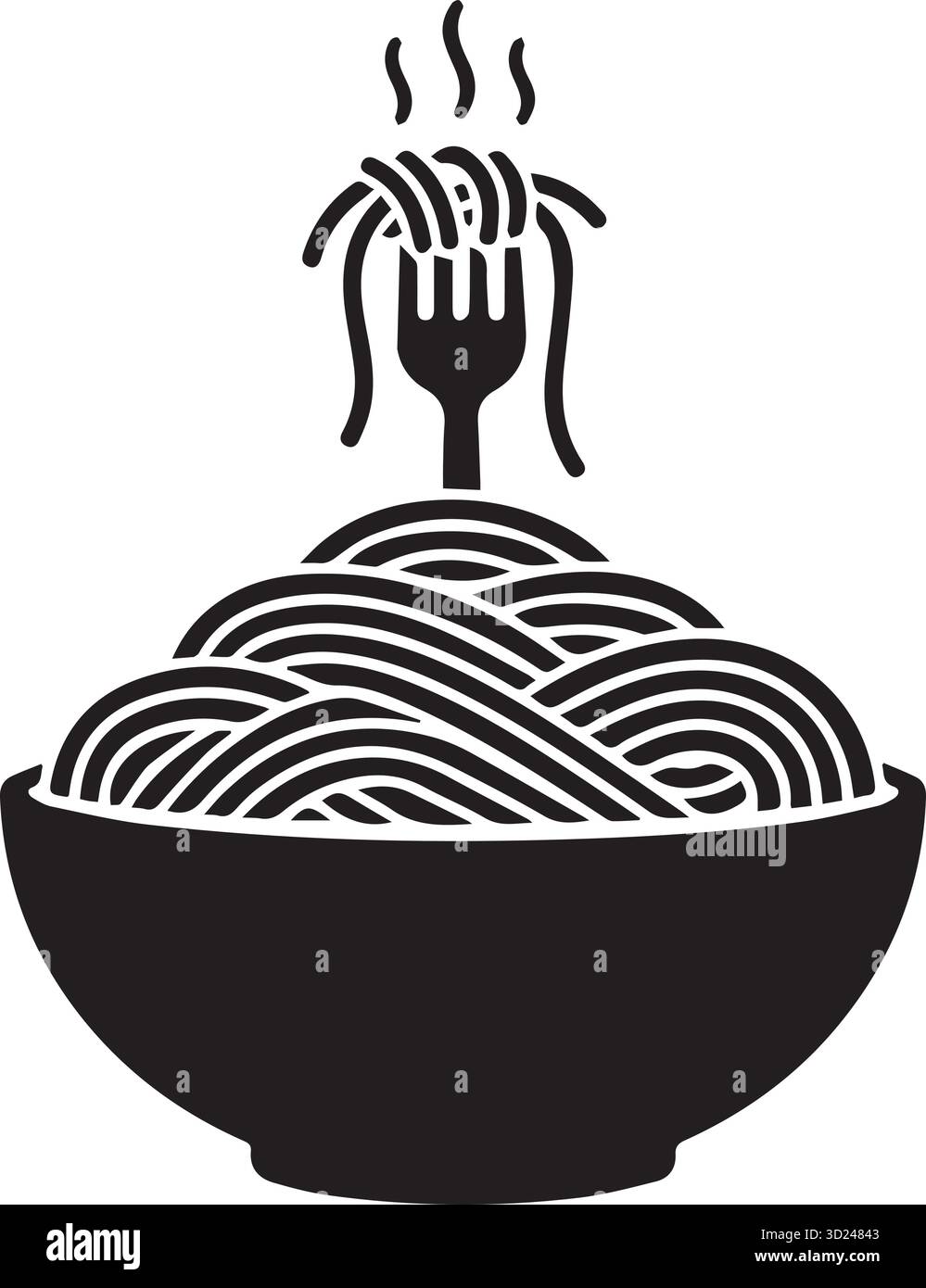 illustrazione noodles silhouette vettoriale Illustrazione Vettoriale