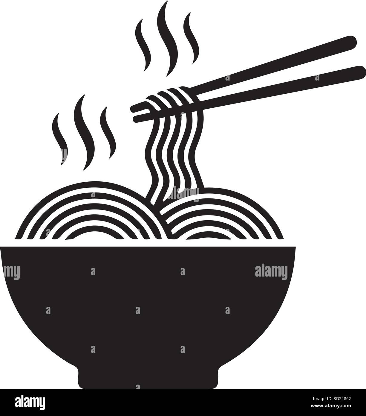 illustrazione noodles silhouette vettoriale Illustrazione Vettoriale