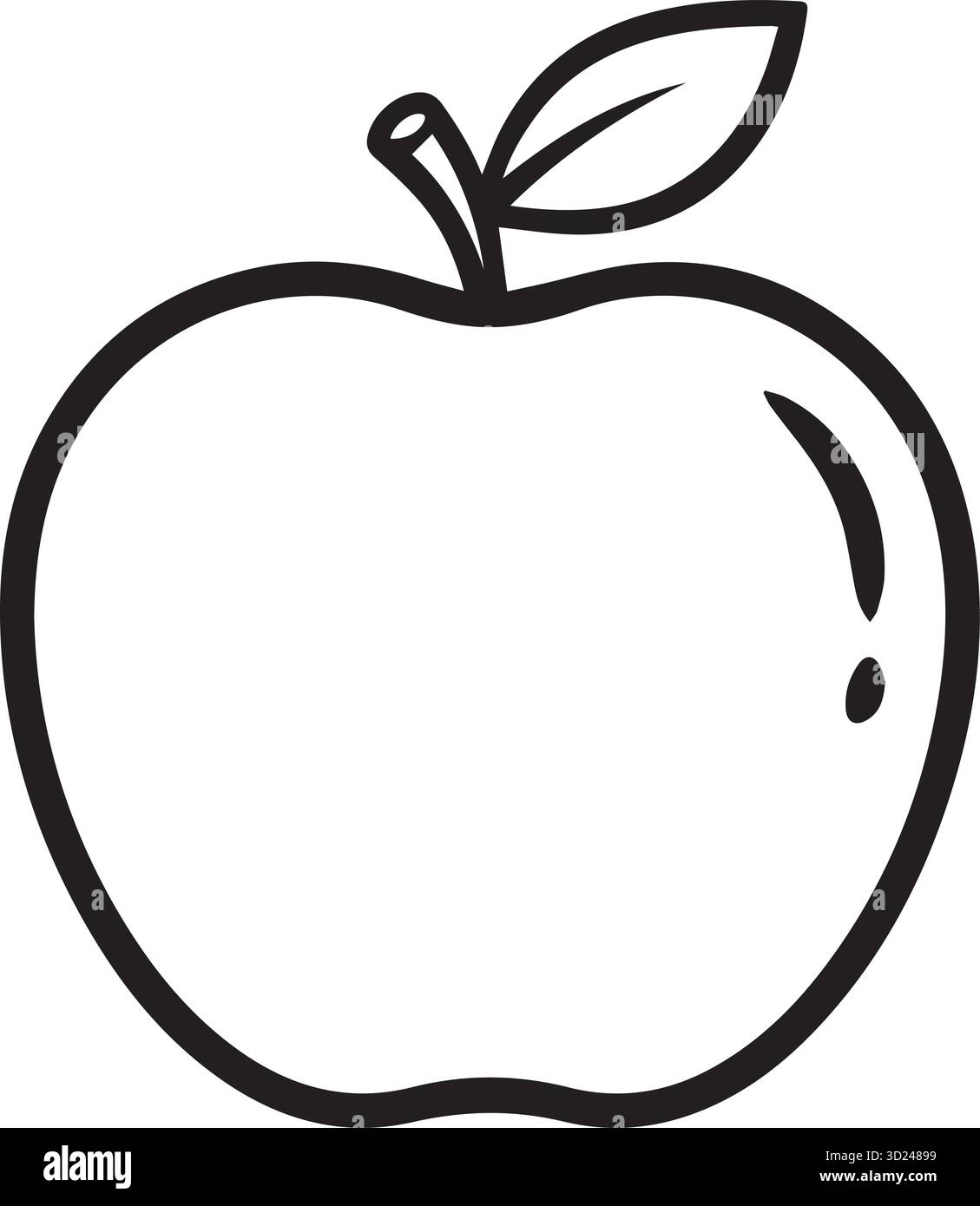 una line art di una pagina di colorazione vettoriale di un'illustrazione mela Illustrazione Vettoriale