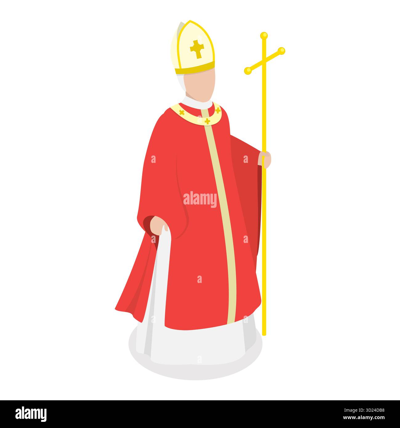 Set piatto isometrico 3D di leader religiosi, personaggio vestito con abiti classici. Componente 1 Foto Stock