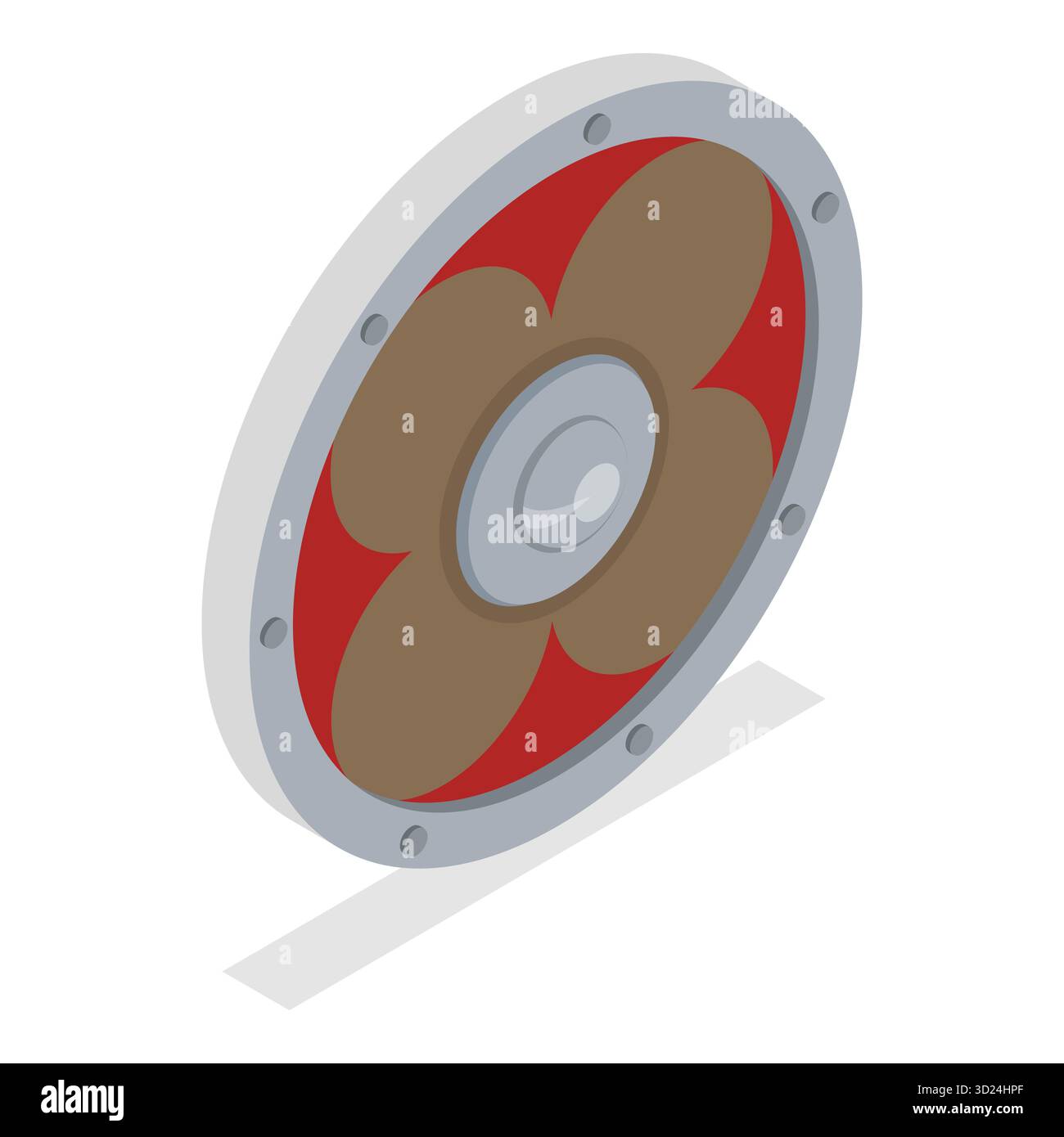 Set piatto isometrico 3D di Vikings Simbols, Scandinavian Warriors Equipment. Punto 5 Foto Stock