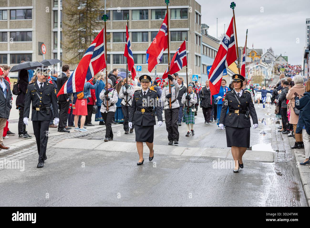 Tromso, giorno della Costituzione norvegese il 17 maggio Foto Stock