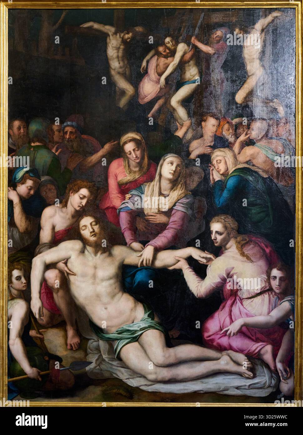 Deposizione di Cristo, 1560 - 1561, olio su legno, Agnolo Tori detto li Bronzino (Firenze 1503 - 1572), Galleria dell'Accademia, Flore Foto Stock