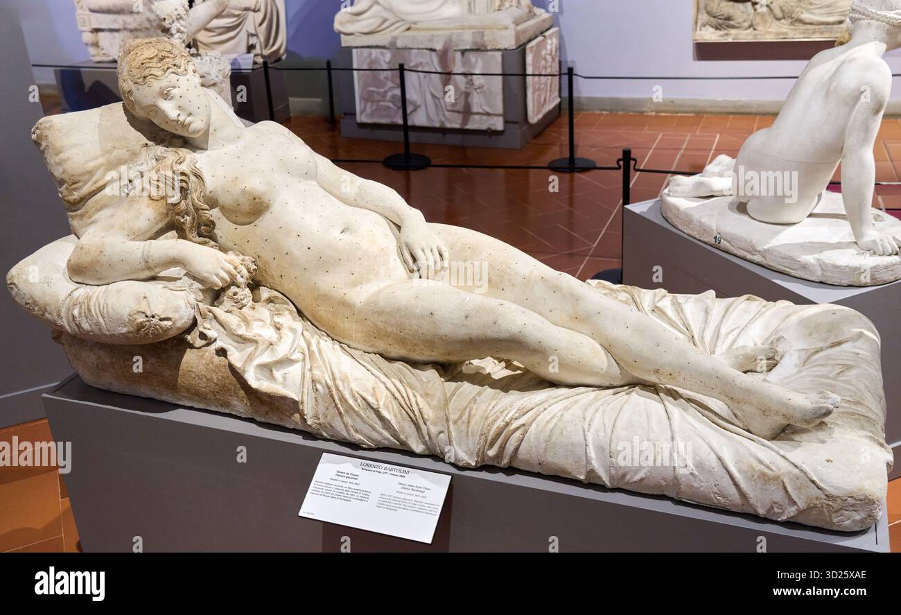 Venere, tratta da Tiziano (Venere reclinata), modello in gesso, 1821-1822, LORENZO BARTOLINI (Savignano di Prato, 1777 - Firenze, 1850), Gipsoteca, Plas Foto Stock