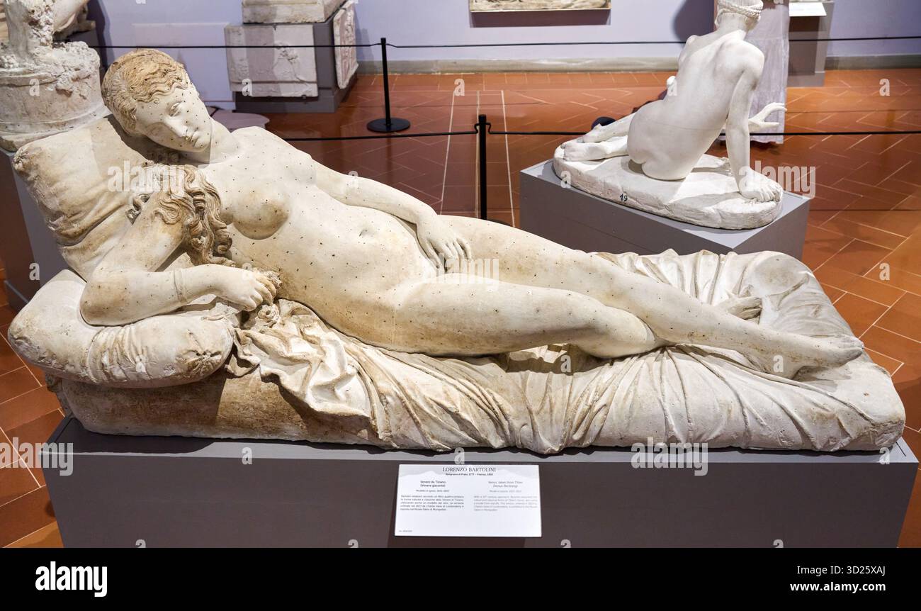 Venere, tratta da Tiziano (Venere reclinata), modello in gesso, 1821-1822, LORENZO BARTOLINI (Savignano di Prato, 1777 - Firenze, 1850), Gipsoteca, Plas Foto Stock