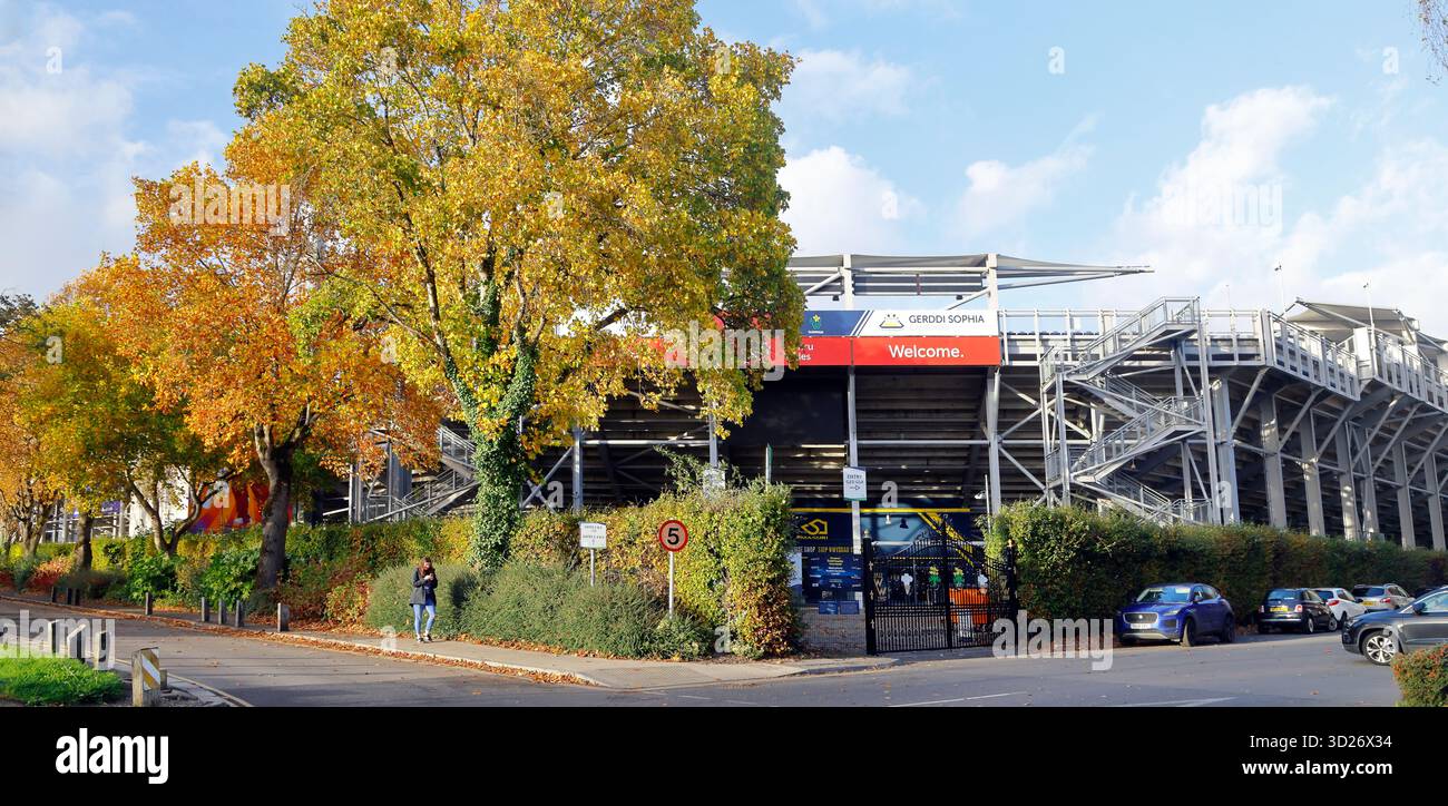 Glamorgan County Cricket Ground, (Criced Morgannwg), Sophia Gardens, Cardiff City Centre, South Wales, REGNO UNITO. Autunno. Presa ottobre 2025 Foto Stock