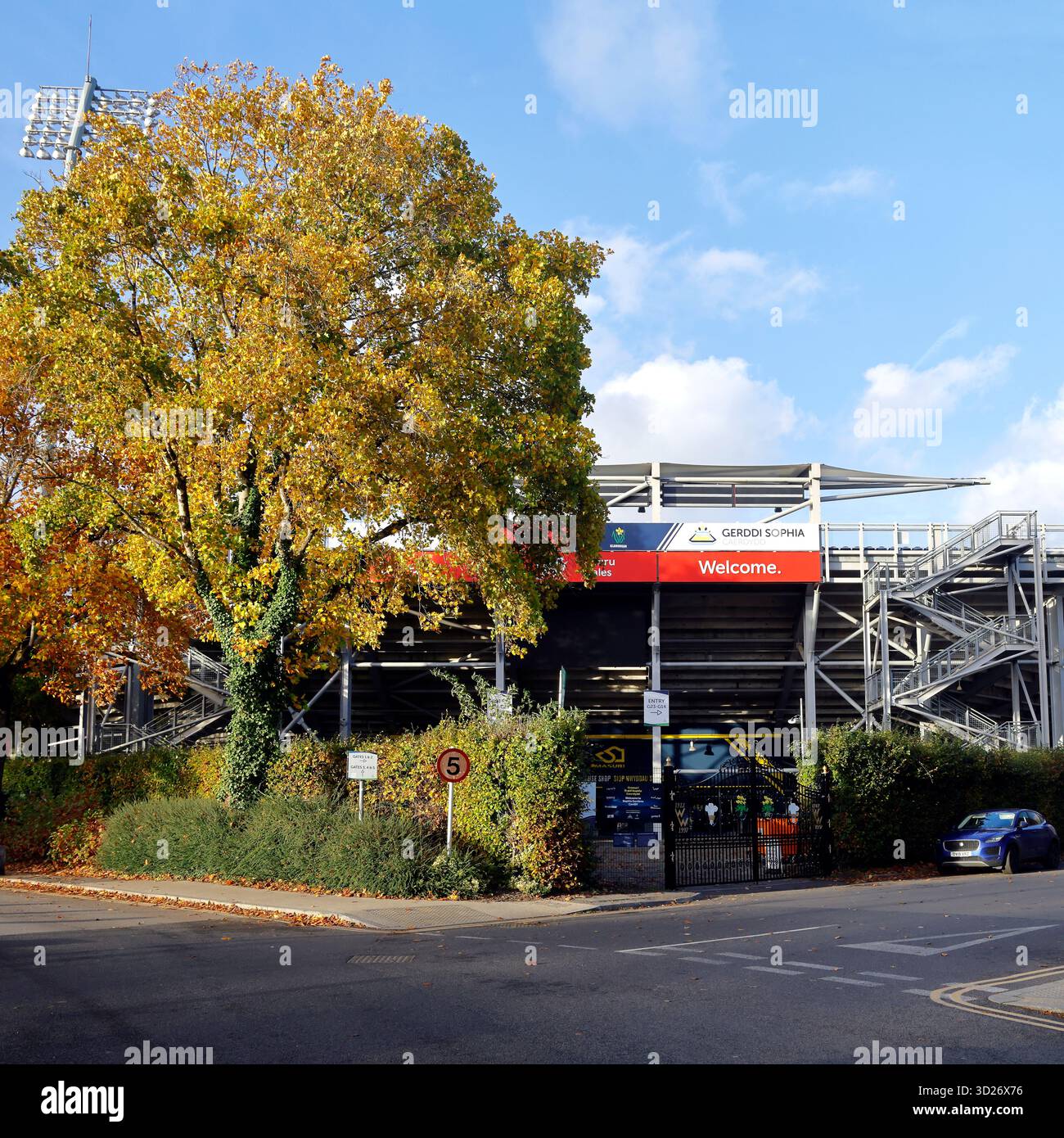 Glamorgan County Cricket Ground, (Criced Morgannwg), Sophia Gardens, Cardiff City Centre, South Wales, REGNO UNITO. Autunno. Presa ottobre 2025 Foto Stock