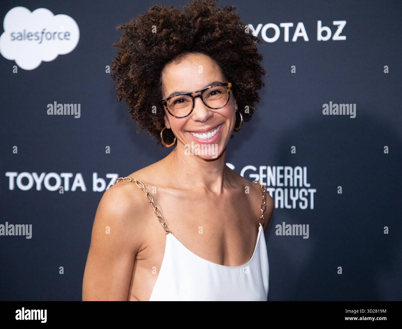 New York, Stati Uniti. 30 ottobre 2025. Ayana Elizabeth Johnson arriva sul Red carpet per il 2025 TIME100 Next al Chelsea Piers Pier 59 giovedì 30 ottobre 2025 a New York City. Foto di Serena Xu Ning/UPI credito: UPI/Alamy Live News Foto Stock