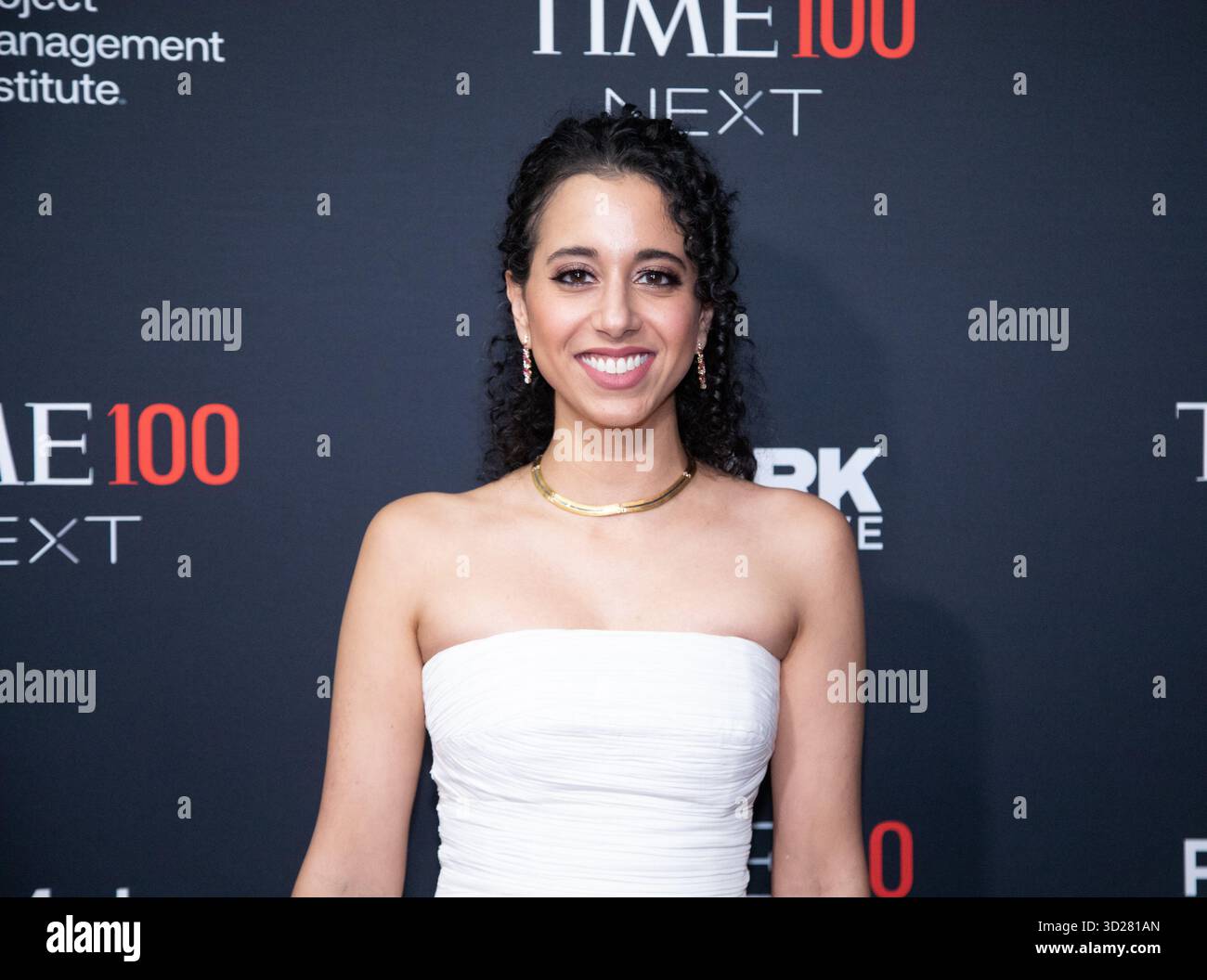 New York, Stati Uniti. 30 ottobre 2025. Shreya Murthy arriva sul Red carpet per il 2025 TIME100 Next al Chelsea Piers Pier 59 giovedì 30 ottobre 2025 a New York City. Foto di Serena Xu Ning/UPI credito: UPI/Alamy Live News Foto Stock