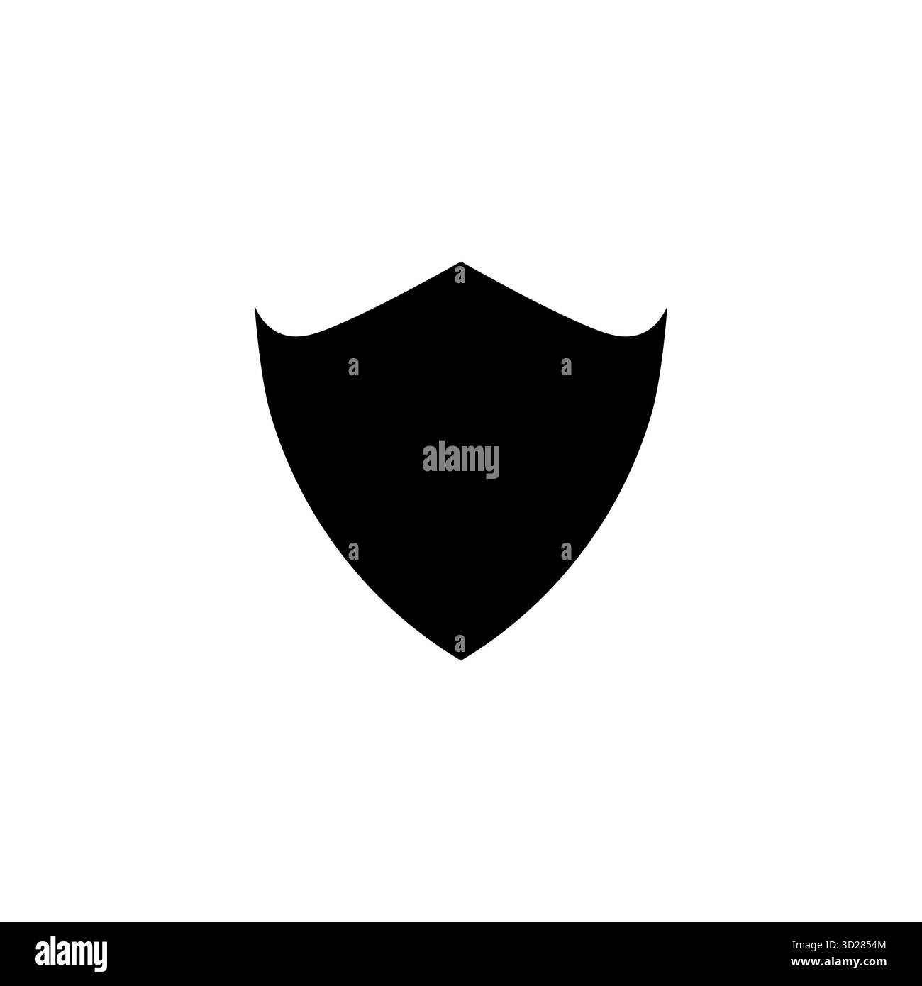 Icona di scudo nero che simboleggia la protezione di sicurezza la protezione corazzata e il concetto di difesa semplice design vettoriale piatto isolato su sfondo bianco Illustrazione Vettoriale
