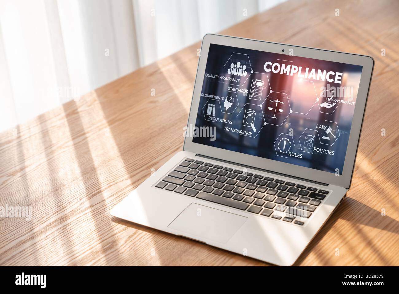 Sistema di conformità per le aziende online più disparate per soddisfare gli standard di qualità Foto Stock