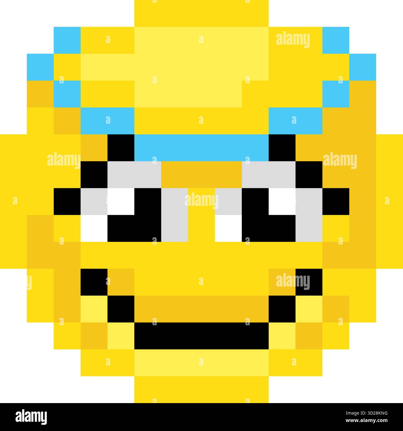 Pixel Art Emoji Emoticon Angel Halo Illustrazione Vettoriale