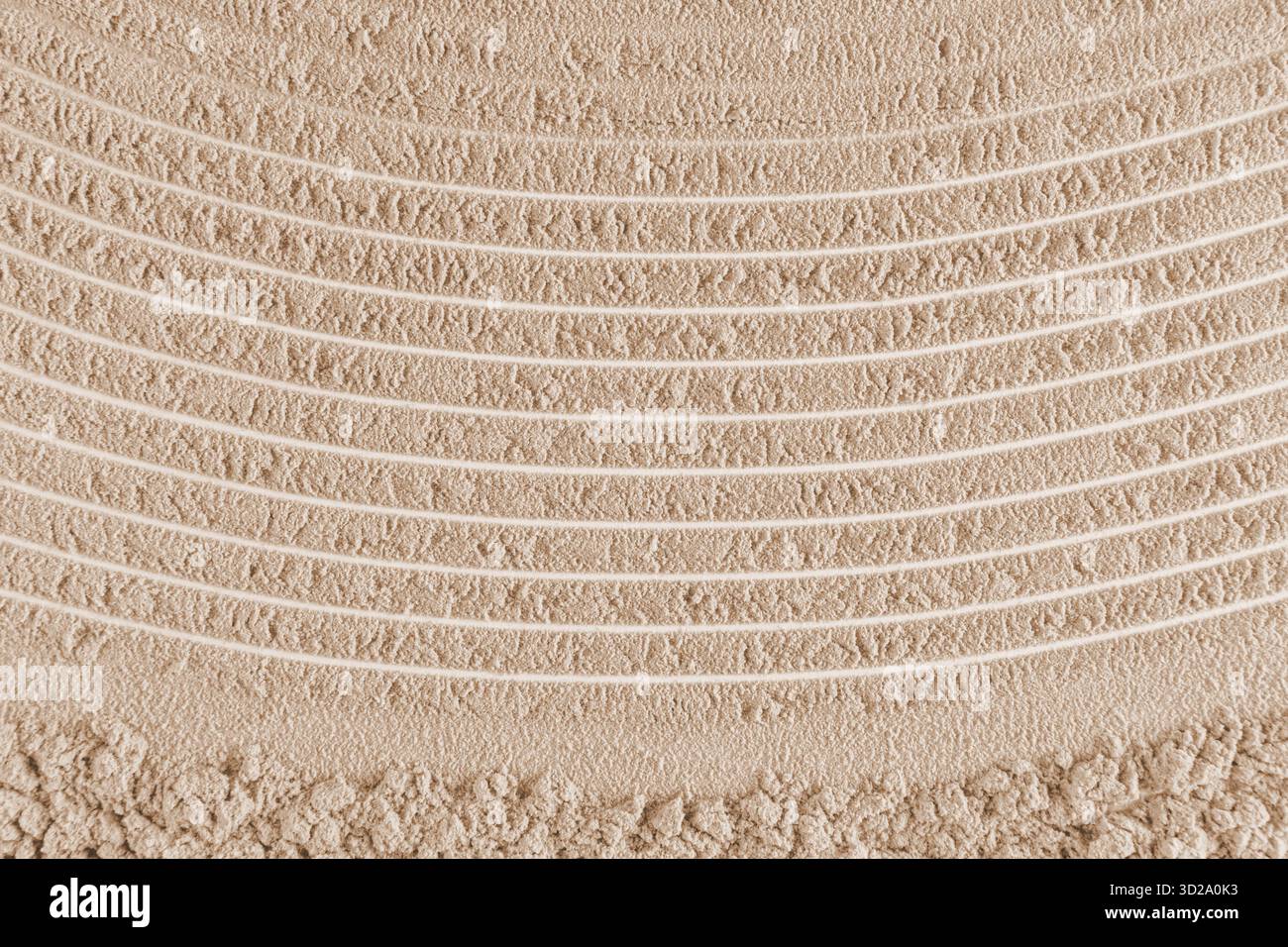 Consistenza di fondo cosmetica astratta di colore pastello a polvere asciutta e sciolta. Belle linee parallele con una curva. layout per la progettazione. Uno spazio di copia Foto Stock