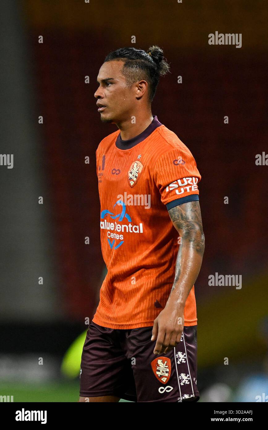 31 ottobre 2025; Suncorp Stadium, Brisbane, Queensland, Australia: A League Football, Brisbane Roar contro Melbourne City; Youstin Salas di Brisbane Roar Foto Stock