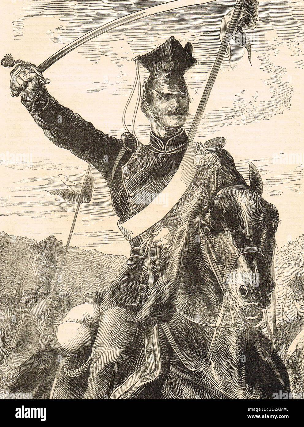 Un Uhlan prussiano durante la guerra franco-prussiana Foto Stock